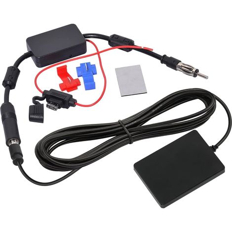 Antenne Autoradio Voiture Puissante Adaptateur DIN + Amplificateur (1/5)