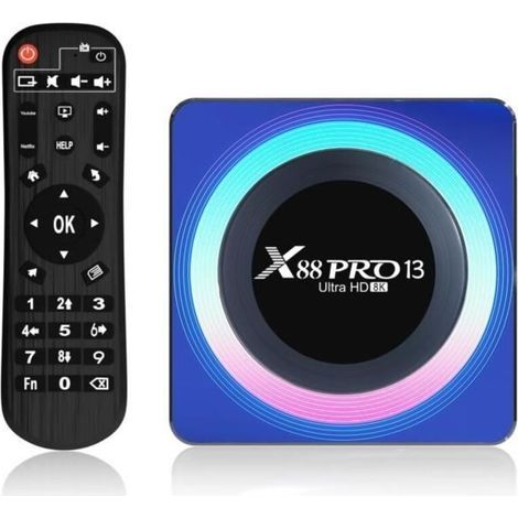 Boitier iptv, X88 PRO 13 Android 13.0 TV Box Rockchip RK3528 4K 2.4G 5G Wifi 4G+32GB BT5.0 8K lecteur multimédia mondial,TV BOX (1/4)