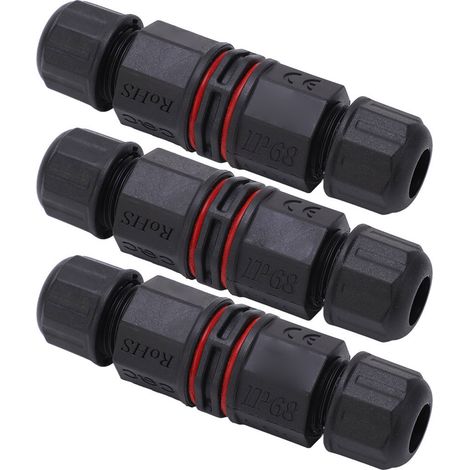 Connecteur étanche à 3 broches traversant droit IP68 pour fontaines et éclairages extérieurs à LED (1/5)