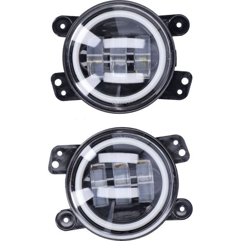 Phare antibrouillard LED 30W 3000LM Angel Eyes 10-30V Universel pour Auto Camion Van Remorque (1/5)