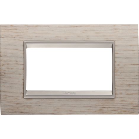 PLAQUE LUX RECT. 4P BOIS CHÊNE CLAIR GEWISS GW16204WK (1/2)