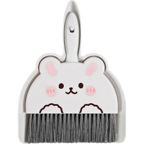 Mini balai et pelle à poussière pour enfants, ensemble de nettoyage mignon avec dessin animé et petit lapin. (1/5)