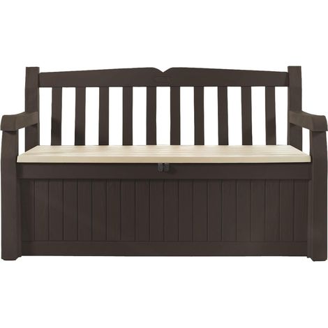 Panchina Contenitore da Giardino Eden in Resina Effetto Legno Marrone 265 Litri con Seduta per 2 Persone Keter