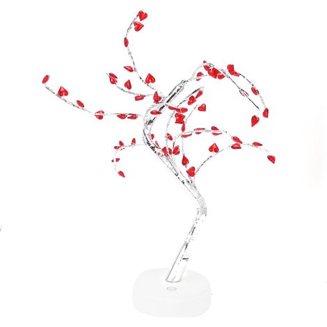Guirlande lumineuse en forme d'arbre, alimentation par batterie USB double, rouge « Love », 60 LED, étanche IP20, lampe décorative à monter soi-même pour la maison et le salon. (1/5)