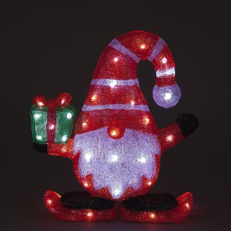 Acrylic Santa 40cm Gift Red White 50 LED Novelty Christmas Decoration Indoor Use (1/4)