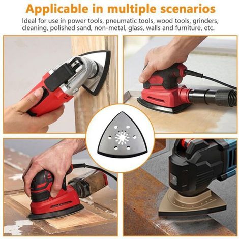 2pcs Plateau de ponçage fin - Pour outil multifonction Patin de ponçage triangulaire - 93 mm (1/4)