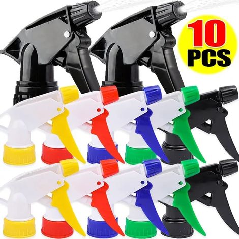 (Lot aléatoire de 10 pièces) Flacon pulvérisateur en plastique à gâchette manuelle réutilisable avec embouts brumisateur pour le nettoyage de la maison et du bureau, ainsi que pour l'arrosage du jardi (1/4)