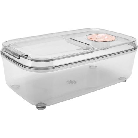 Conteneur transparent pour riz, résistant aux insectes, avec couvercle à charnière et verre doseur, 5 kg, blanc transparent (1/5)