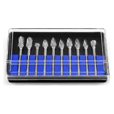 ALLIANDIS10 Pcs Fraises Rotatives à Double Coupe, Fraise Carbure 3mm Tige 6 mm Tête pour la Menuiserie et la Ferronnerie (1/5)