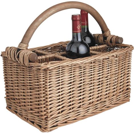 Panier porte-bouteilles en osier (1/2)