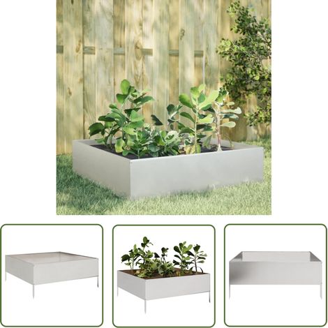 vidaXL Hochbeet 100x100x25 cm Edelstahl (1/5)