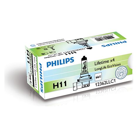 Ampoule pour eclairage avant LongLife EcoVision H11 Philips (1/2)