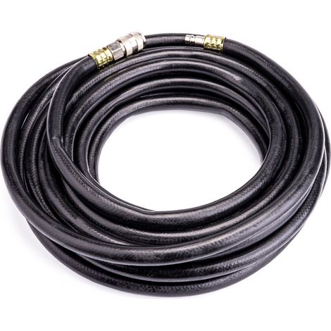 Tuyau à air comprimé 10mm – Flexible caoutchouc haute qualité – Raccord rapide 3/8" – Pression jusqu'à 20 bar – Longueur 10 mètres – Powermat