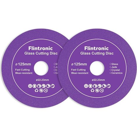 Diamanttrennscheibe 125mm für Glas & Keramik, 2 Stück, 22.23mm Bohrung (1/5)