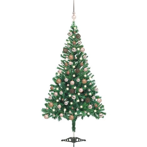 Albero di Natale Preilluminato con Palline 120 cm 230 Rami vidaXL (1/5)