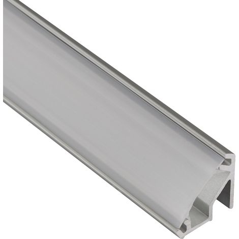 LED Profil-99 mit opaler Abdeckung 2000 x 15,7 x 15,8 mm Aluminium eloxiert für LED Streifen bis 10 mm Breite (1/5)