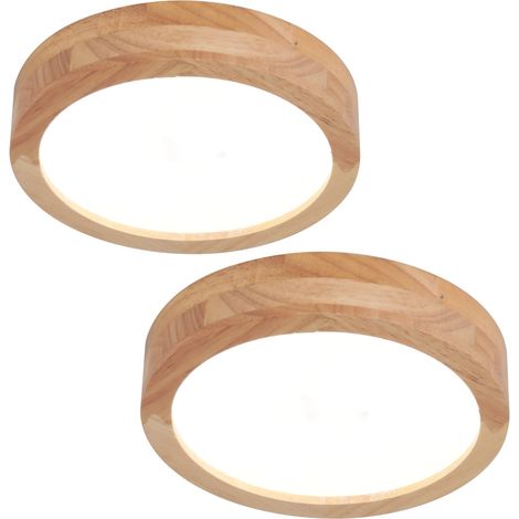 2x Luminaire Plafonnier à LED 6000K Lampe Plafond pour Salle de Bain Couloir Escalier Lumière Blanc Froid 20cm (1/5)