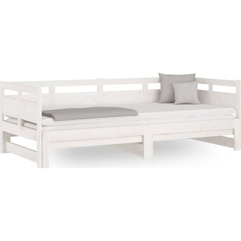 Maison Exclusive - Lit coulissant sans matelas blanc 2x(90x200) cm (1/5)