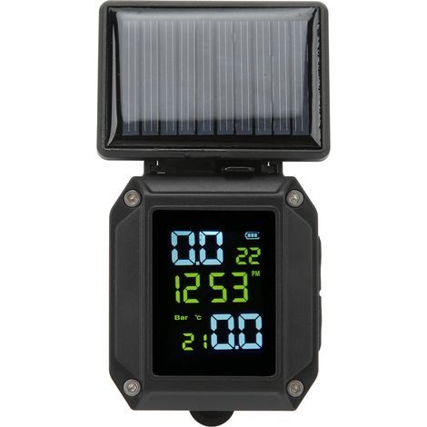 Motorrad-Reifendruckkontrollsystem mit 2 externen Sensoren, Zeit- und Temperaturanzeige, digitalem TPMS (1/5)