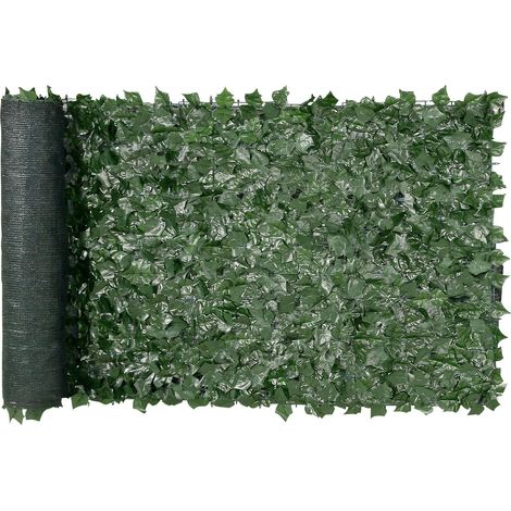 Haie Artificielle 99x249 cm Brise Vue Clôture de Lierre Artificiel Intimité Support en Tissu Maillé et Joint Renforcé Déco Fausses Feuilles pour Jardin, Extérieur, Cour, Balcon, Terrasse, Patio (1/5)