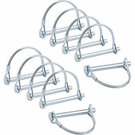 [JAMAIS UTILISÉ]10pcs Axe de verrouillage de broche de coupleur de sécurité, 1/4 pouce de verrouillage de prise de force avec fil de retenue rond pour jardin de pelouse de remorques de ferme