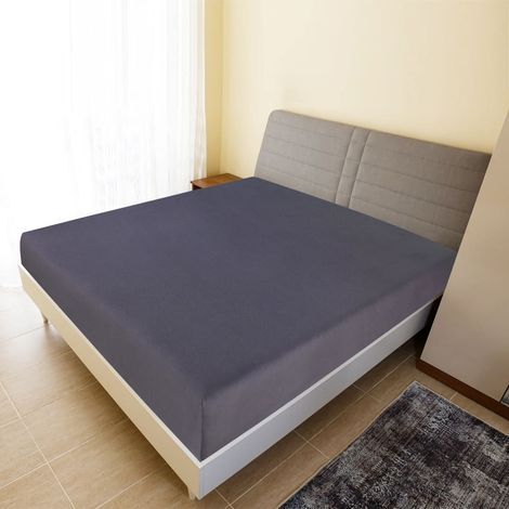 Drap-housse en jersey anthracite 90 x 200 cm, coton (1/5)
