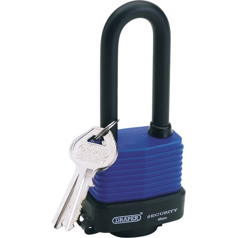 Draper 45mm Weatherproof Laminated Steel Padlock with Extra Long Shackle (Model 64177) (1/5)