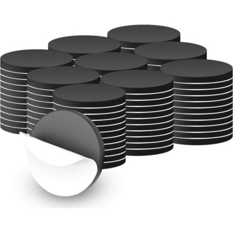 100 pièces d'autocollants magnétiques ronds de 20 mm, adhésif puissant, aimants adhésifs, aimants ronds avec support adhésif, adaptés à l'école et au bureau (1/3)