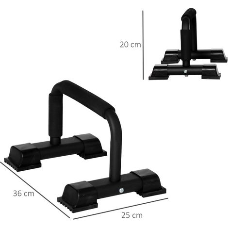 Barras para flexiones de acero, 2 unidades, negras, con agarres antideslizantes HAVRYA (1/5)