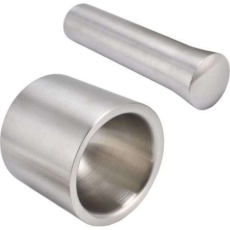 Knoblauchpresse, Knoblauchhacker, Knoblauchschäler, Steinmörser mit Stößel, gerader Korpus, aus Edelstahl 304. (1/5)