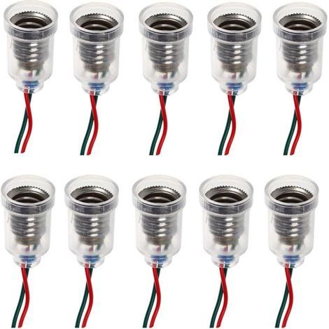 10PCS E10 Lampes Base LED Montage à Visser Petites Ampoules Titulaire Lumière Douille avec Douille de Fil pour Circuit d'Expérimentation Home Test Électrique Accessoires (1/5)