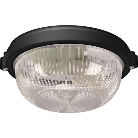 Plafonnier Étanche pour Ampoule E27 ø180 mm - Noir - SILUMEN (1/3)