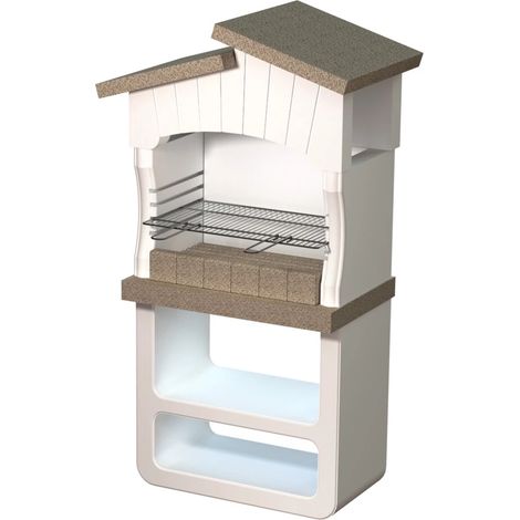 barbecue a legna o carbonella in calcestruzzo sarom fuoco "caorle" 82x51,5x165,5 cm (1/2)