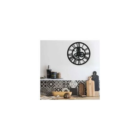 Reloj de pared Crezuo de acrílico negro de 30 cm (1/4)