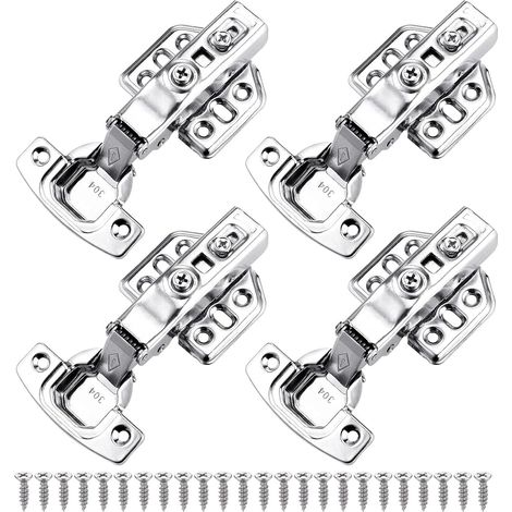 Stück Soft-Close-Scharniere für Küchenschranktüren, verstellbare Edelstahl-Scharniere für Küchentüren, Schrankscharniere, 35 mm vollflächige Einbauscharniere