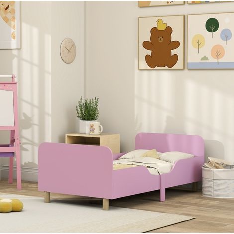 Bett Kinderbett Rausfallschutz 140x70 Rosa OKMYHOME (1/5)