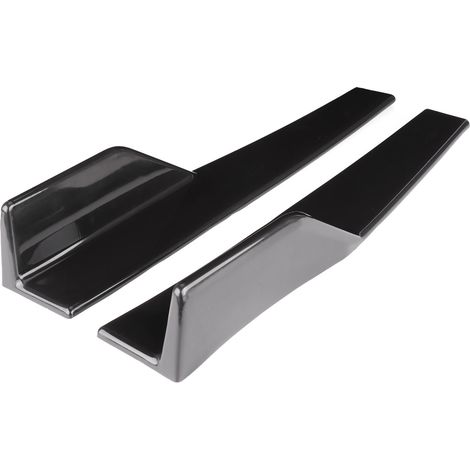 Paire de bas de caisse universels, spoiler latéral, aileron diffuseur kit carrosserie brillant noir 45x8,5cm (1/5)