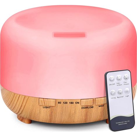 Difusor De Aceites Esenciales - Humidificador Ultrasónico Con Control Remoto - Para Habitación Grande O Dormitorio De Bebé - 1 Unidad (1/5)