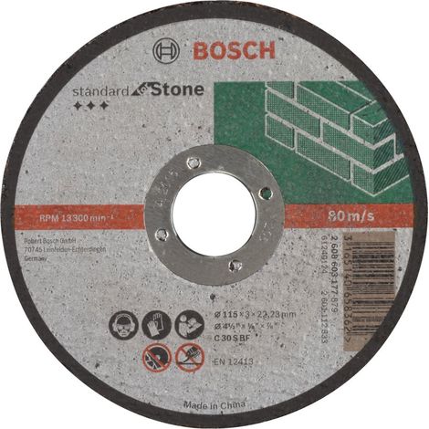 BOSCH ACCESSORIES BOS-2608603177 BOSCH 2608603177-DISCO ABRASIVO DE CORTE RECTO STANDARD STONE: 115X2.5MM, NERO, 115 MM (1/2)
