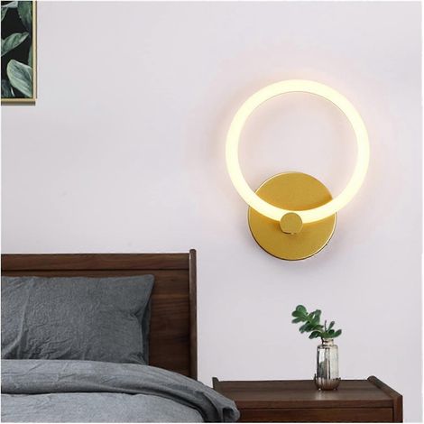 Applique murale LED noire et dorée pour salle de bain et chambre, luminaire mural moderne d'intérieur (1/5)