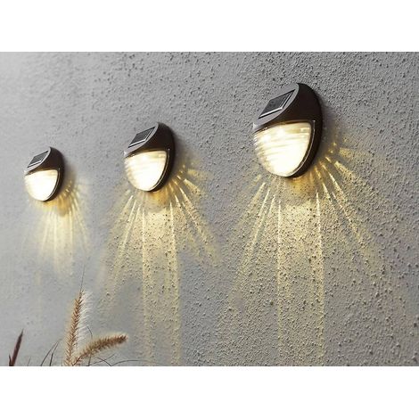 Applique solaire murale, marron, lot de 3 (1/5)
