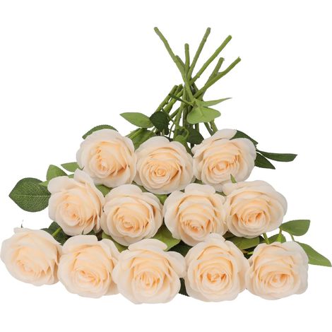Zehn künstliche Rosen machen es zur idealen Wahl für Innendekoration, Partys, Hochzeiten und Tischdekoration. (1/4)
