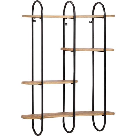 Wandregal 90x20x116,5 cm Raues Massivholz Mango