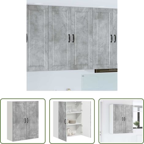 vidaXL Holzschrank - Küchenschrank mit Tür Beton Grau 80 x 31 x 100 cm Holzwerkstoff (1/5)