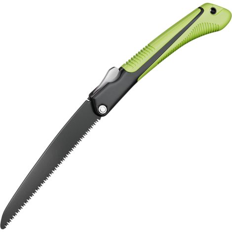 Scie pliante avec lame résistante et scie à main, idéale pour le camping, le jardinage et la chasse Coupe le bois, le PVC et les os Poignée ergonomique antidérapante (1/5)