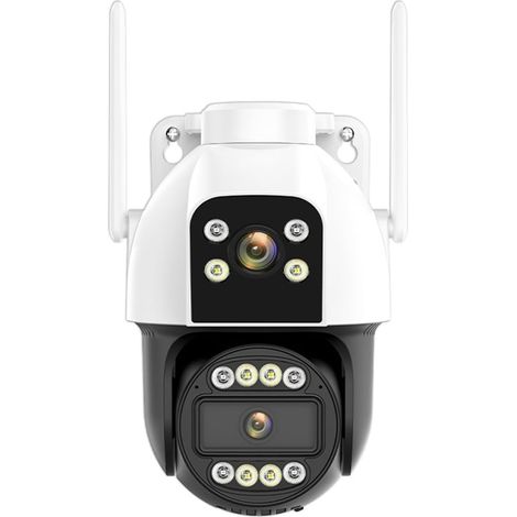 Caméra de sécurité à Domicile Caméra IP 4G Carte SIM 4K HD, Zoom 10X, PTZ, Trois objectifs, Double écran, caméra de sécurité 2K, Suivi Automatique, Surveillance P2P(2K 4G Camera) (1/5)