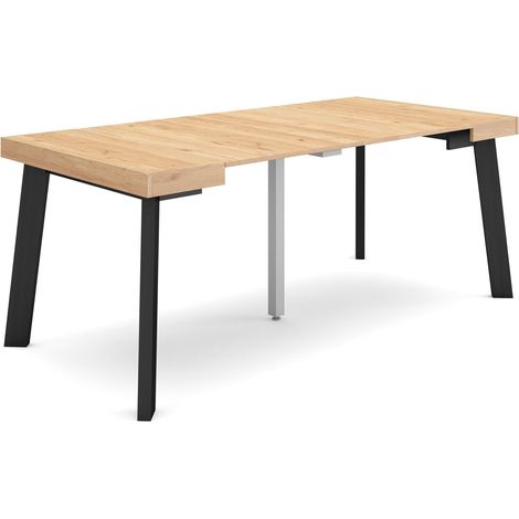 Skraut Home Consolle allungabile Tavolo consolle allungabile 180 Per 8 persone Gambe in legno Stile moderno Rovere (1/5)