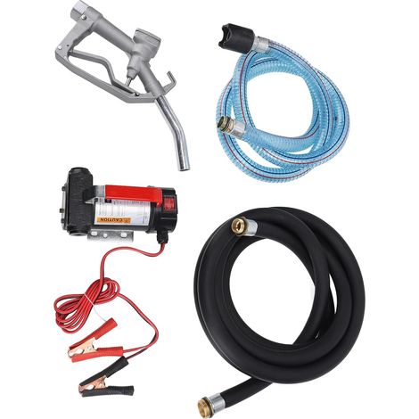 Kit de Pompe à Carburant électrique 12 V, Pompe de Transfert de Carburant Haute efficacité 155 W avec Tuyau d'entrée de 2 M et Tuyau de Sortie de 4 M, pour Kérosène, Huile de Machine dans les (1/5)