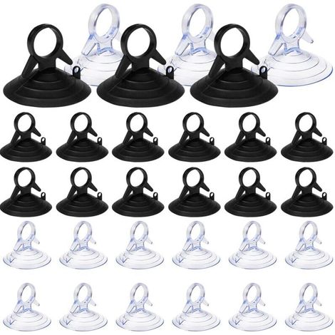 [NON UTILIZZATO] 60 pezzi di ventosa parasole, ventosa da 45 mm senza ganci, ventosa in PVC, mini ventosa trasparente e nera, ventosa per vetro