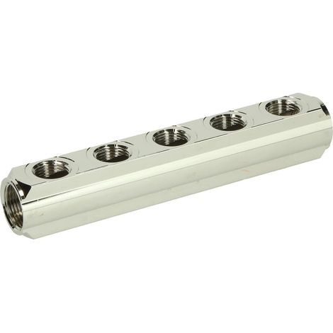 Nourrice laiton 5 entrées avec raccord en 3/4''
